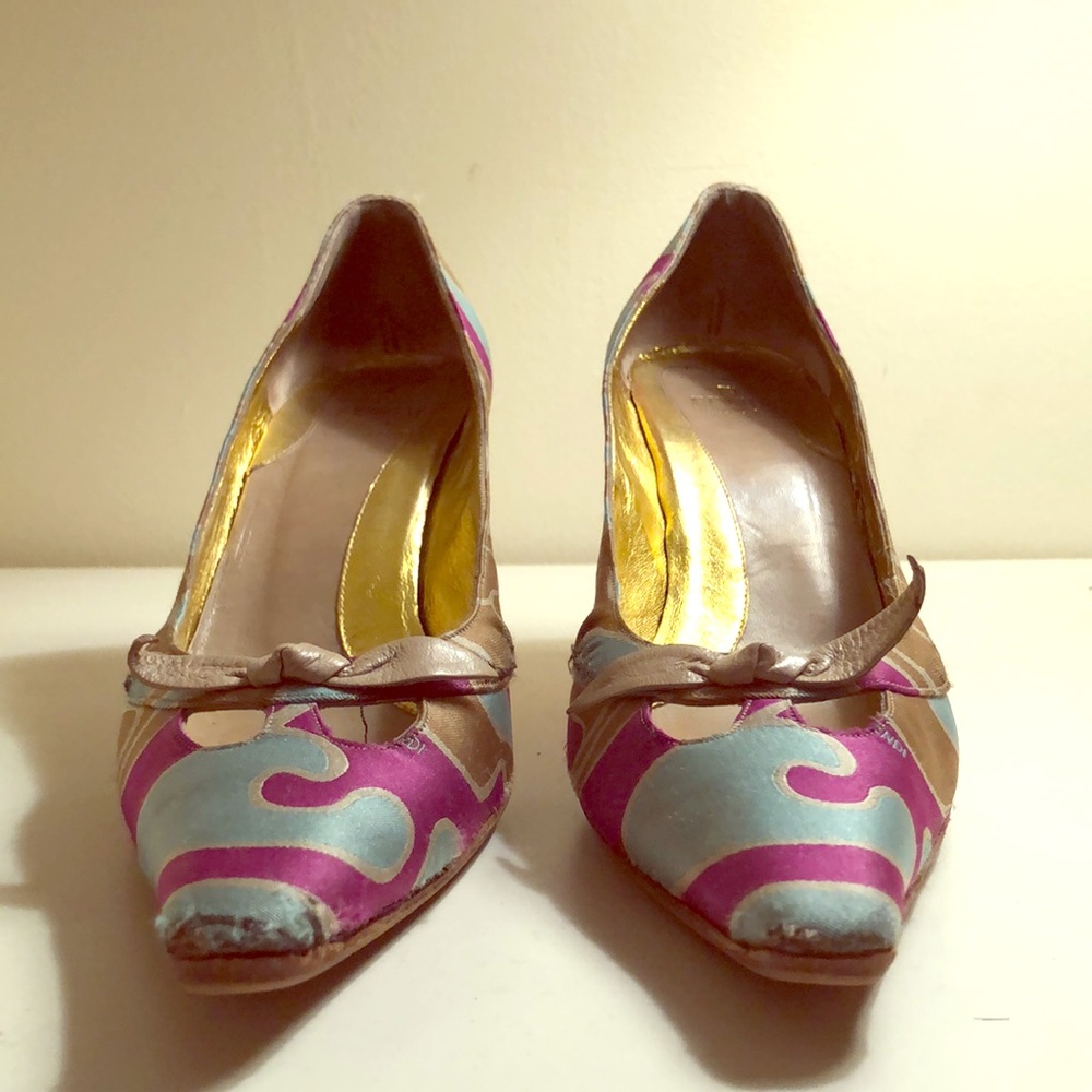 multi color Fendi pumps